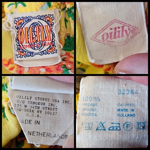 VTG Oilily Womens Yellow Floral Maxi Skirt Long Pullon Sz S M Pleated Viscose - Picture 10 of 11